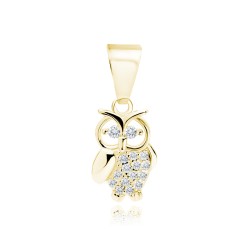 Pandantiv argint placat cu aur galben bufnita cu pietre DiAmanti Z1941CG_W-DIA (Argint 925‰ 1,1 g.)